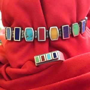 SS Ring and bracelet with genuine stones.